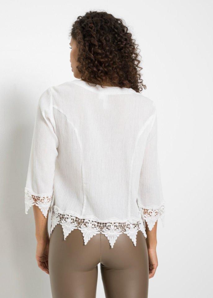 Bluse mit Schnürung und Spitzendetails