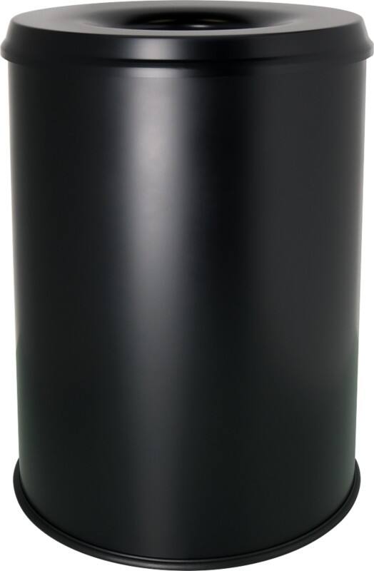 helit Sicherheitspapierkorb 15 L Schwarz Pulverbeschichteter Stahl