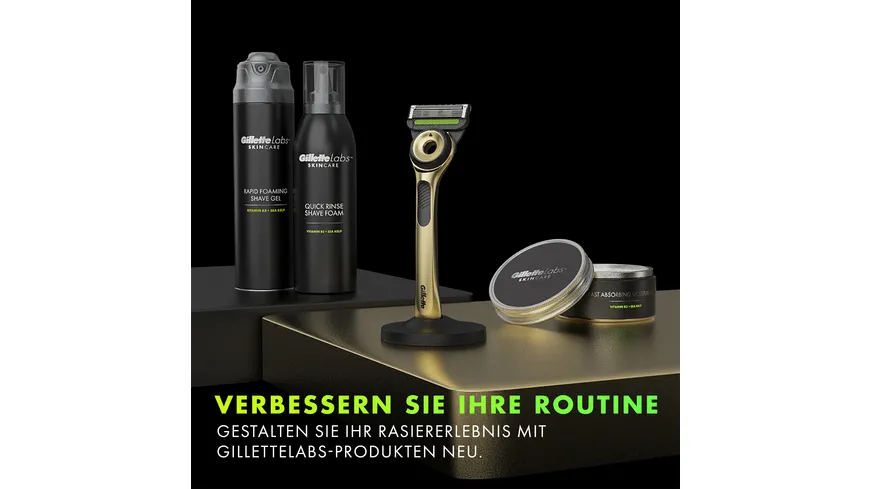 Gillette Labs Champion Gold Edition Rasierer mit Reinigungs-Element
