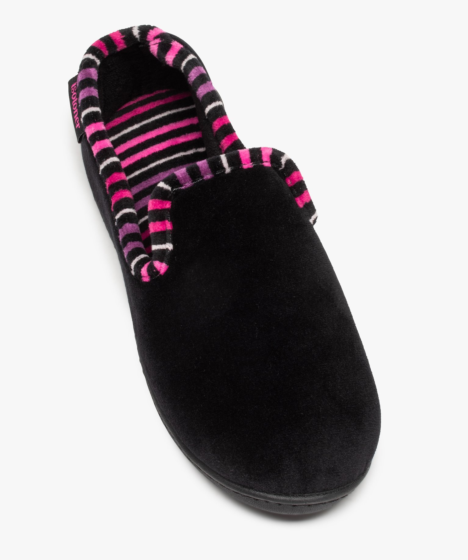 Pantoufles femme mules à talon en velours - Isotoner noir | GEMO
