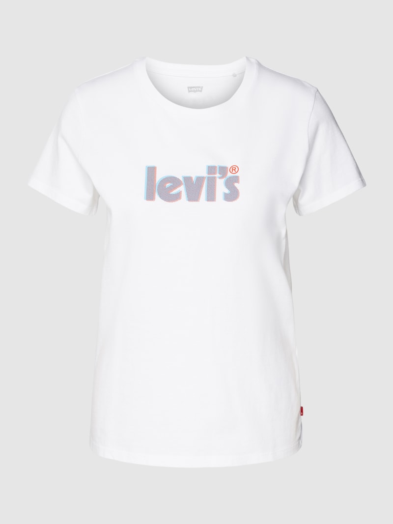 T-Shirt mit Logo-Print in weiß