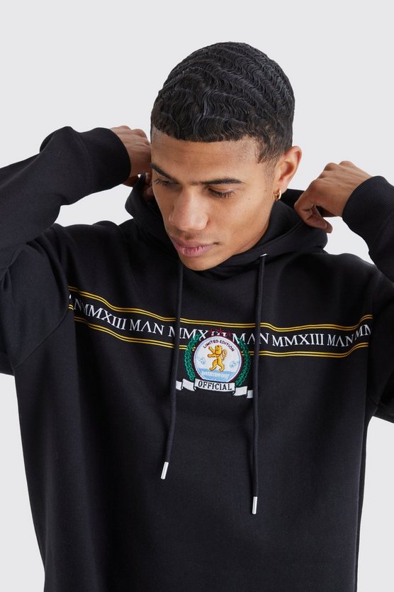 Man Gold Hoodie mit Trichterkragen
