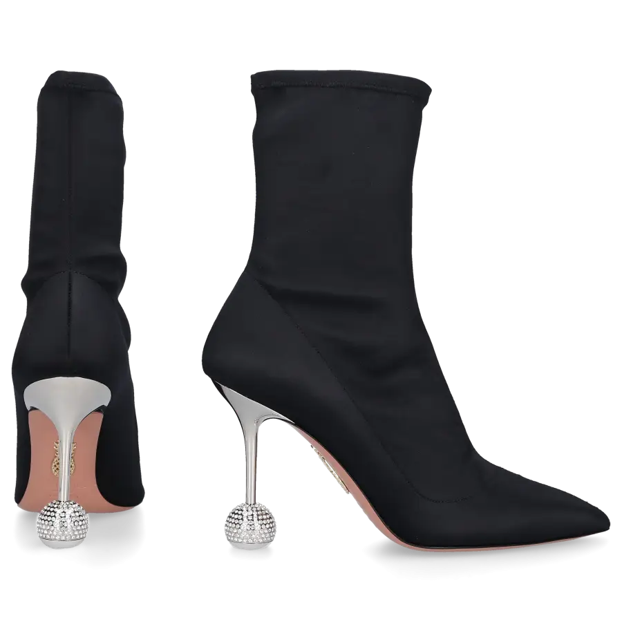 Aquazzura - Stiefeletten YES DARLING 95 Satin - schwarz