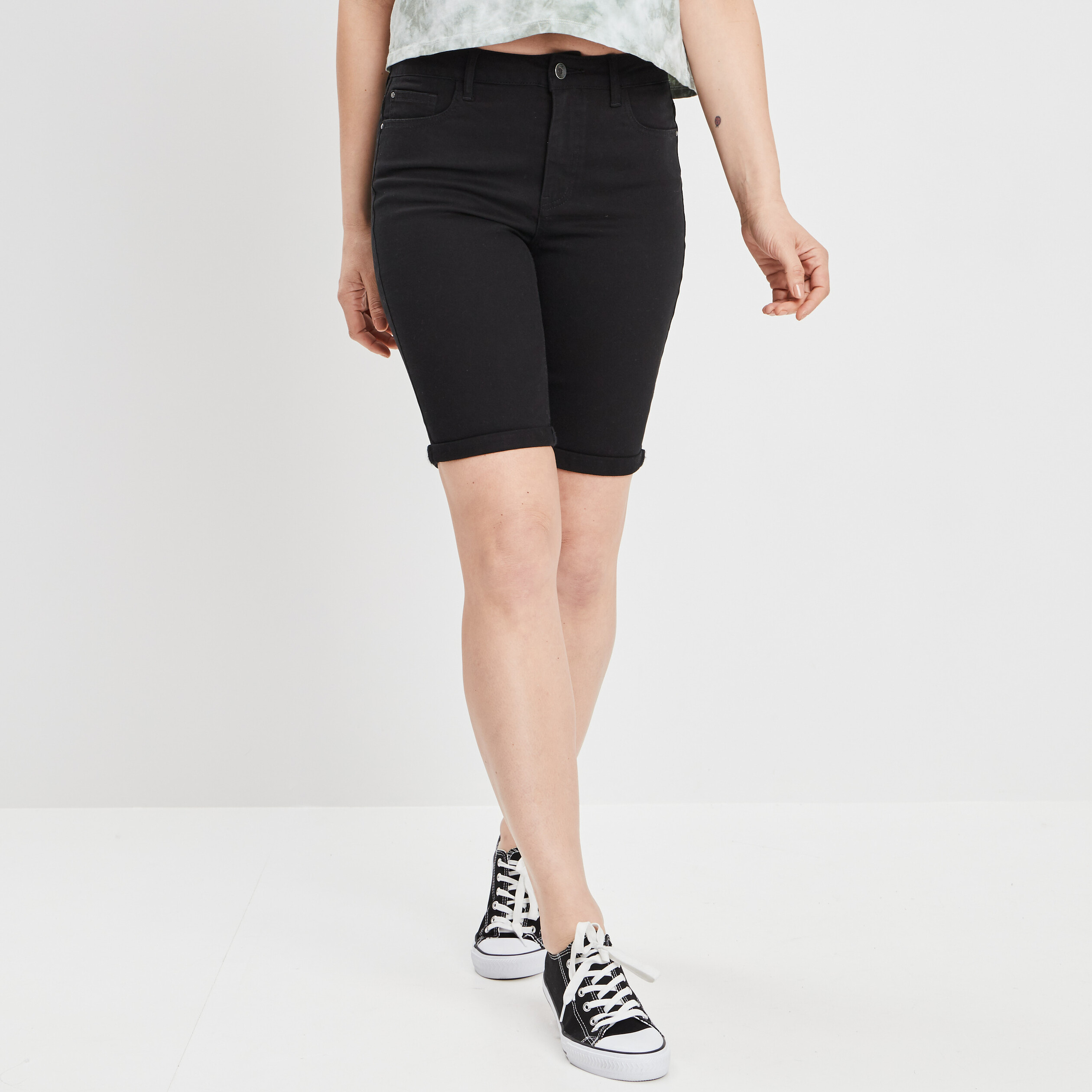 Bermuda slim noir femme | La Halle
