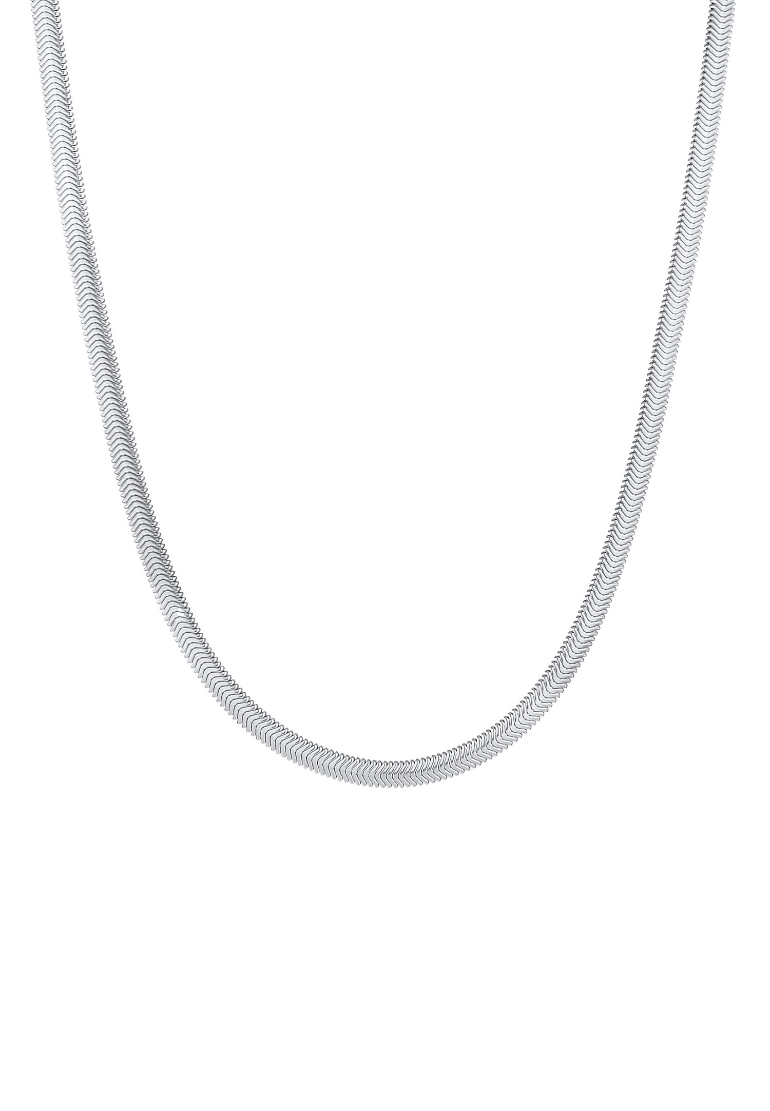 Elli PREMIUM Halskette Flach Elegant Schlangenkette Fischgräte 925 Silber