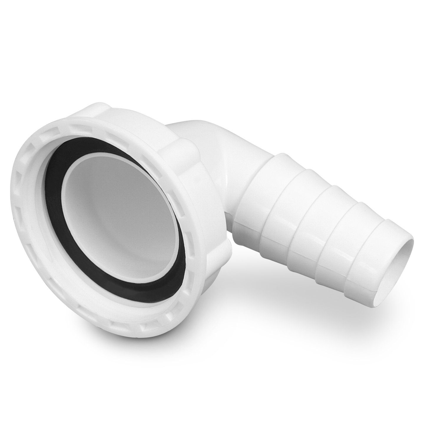 VIOKS Schlauchadapter Winkelverschraubung mit Dichtung, für 1 1/4 Zoll Siphon Waschmaschine Spülmaschine
