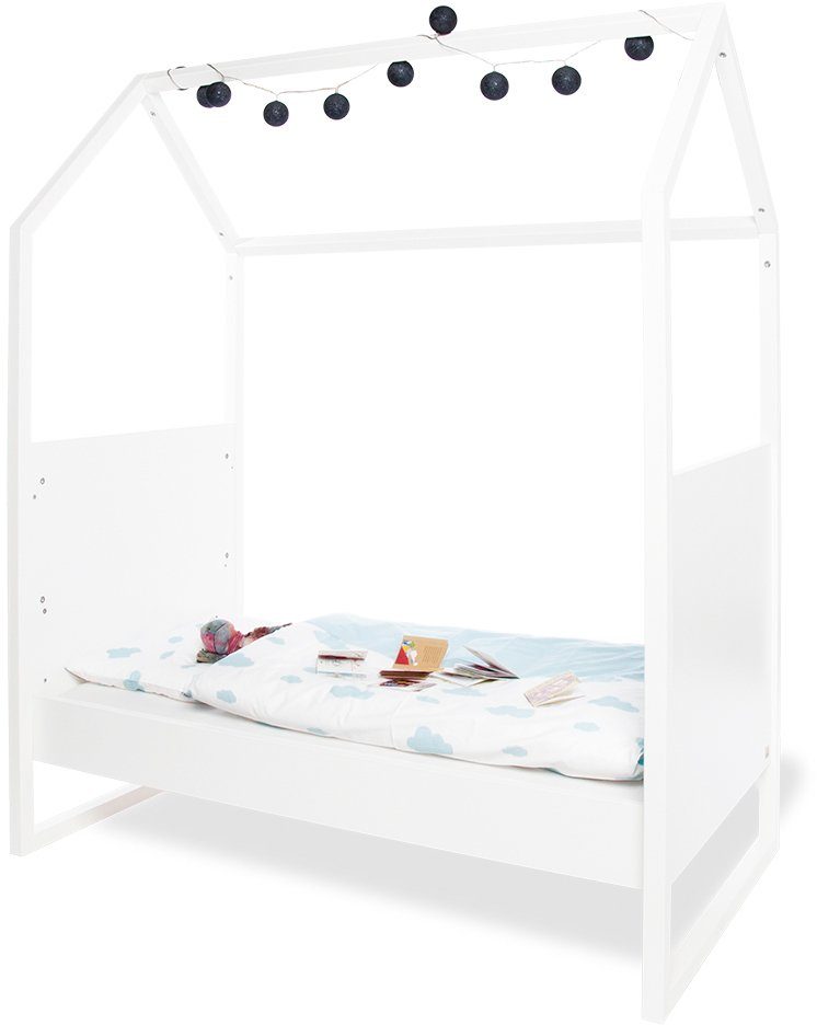 Pinolino® Babyzimmer-Komplettset Hilda & Pan, (Set, 3-St., Hausbett, Wickelkommode, Kleiderschrank), breit; mit Hausbett, Wickelkommode & 2-trg. Kleiderschrank