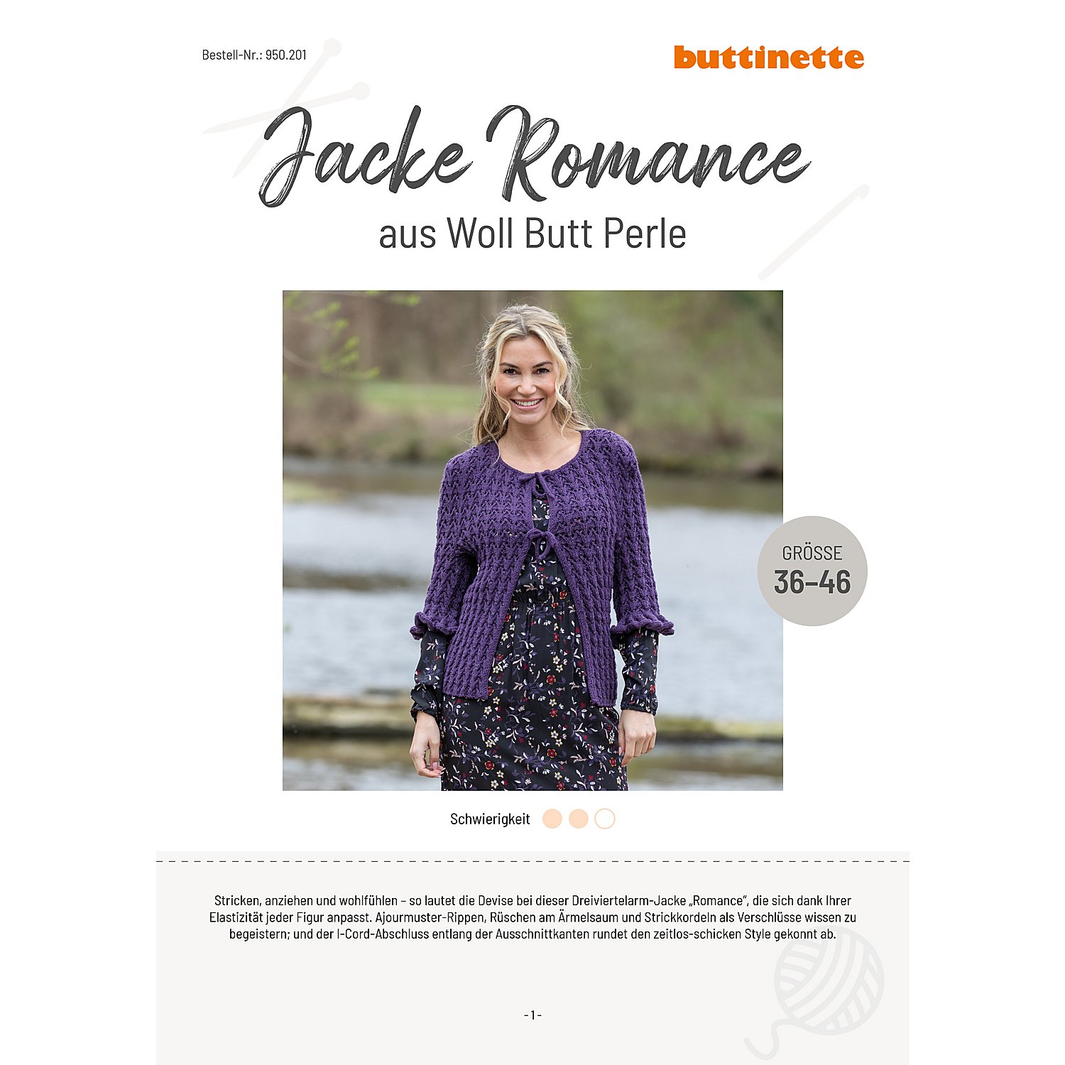 Strickanleitung – Jacke Romance aus Woll Butt Perle