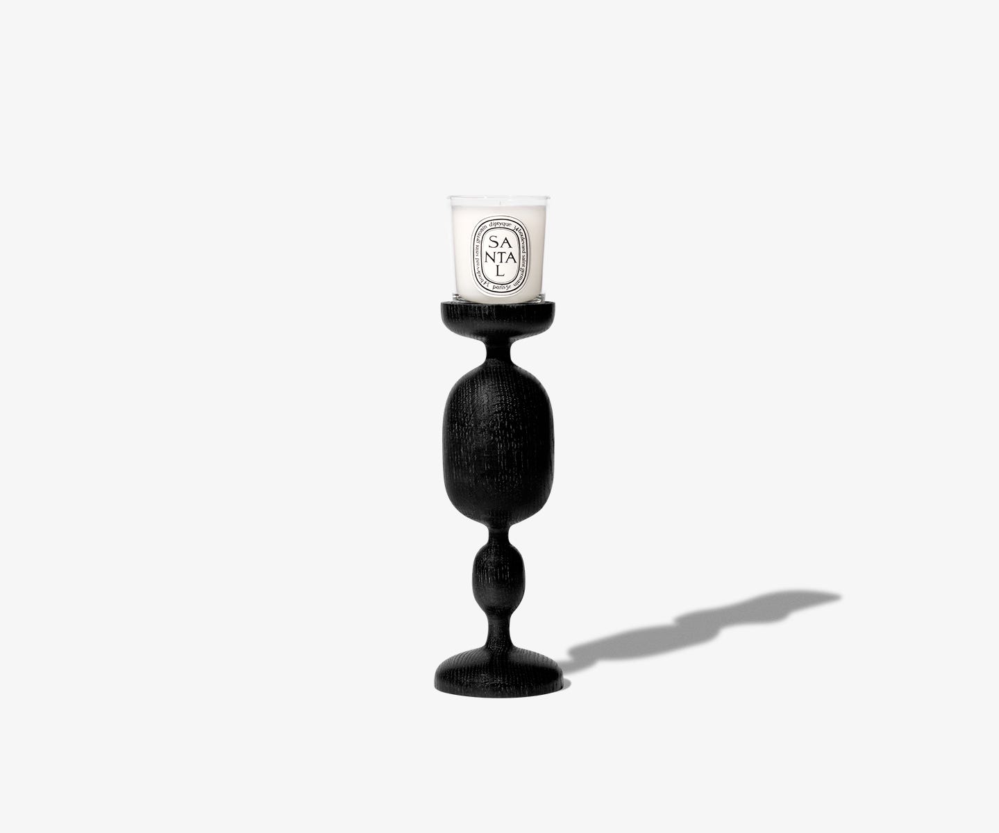 Bougeoir Balustre Noir - Pour bougie petit modèle