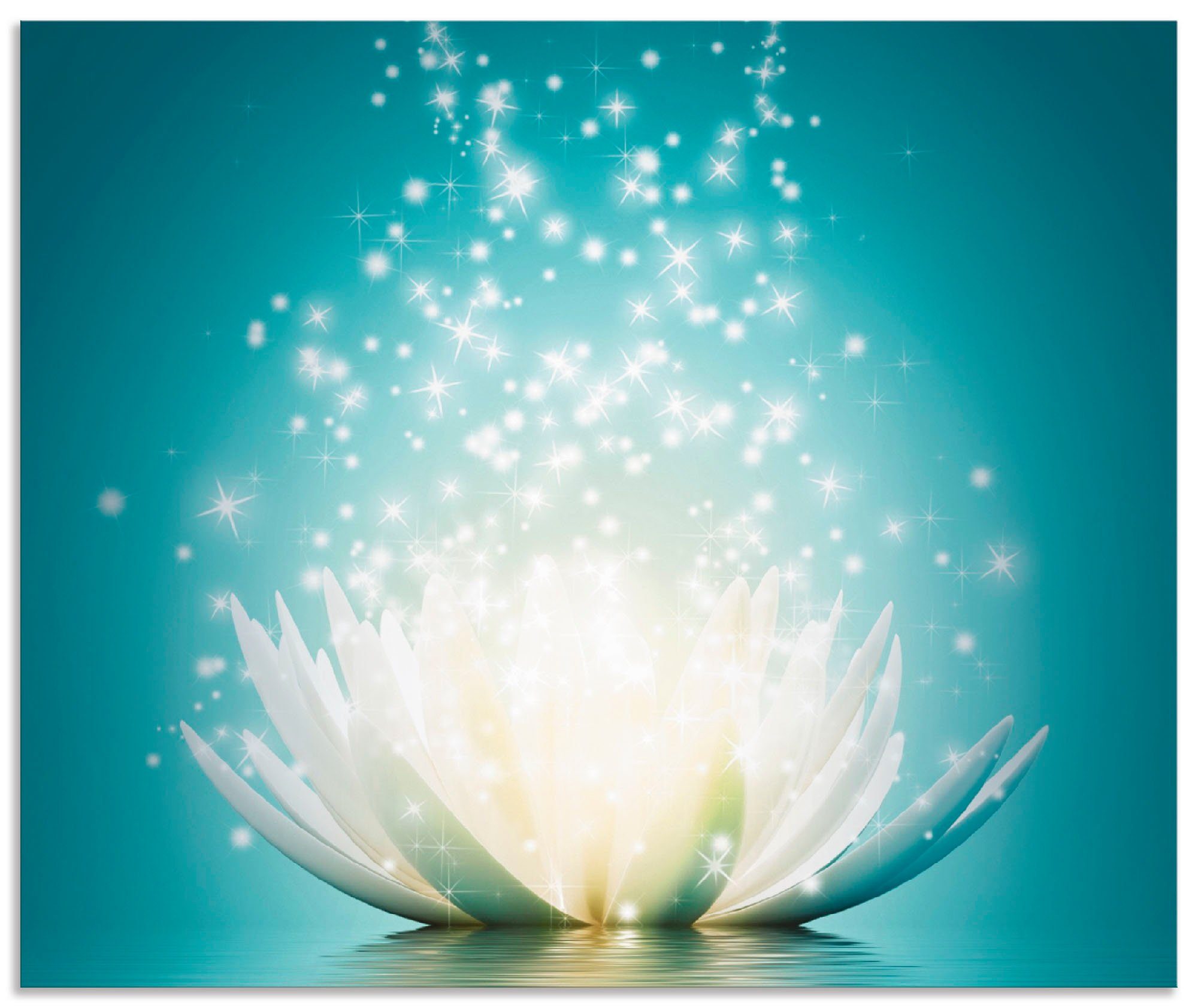 Artland Küchenrückwand Magie der Lotus-Blume, (1-tlg), Alu Spritzschutz mit Klebeband, einfache Montage