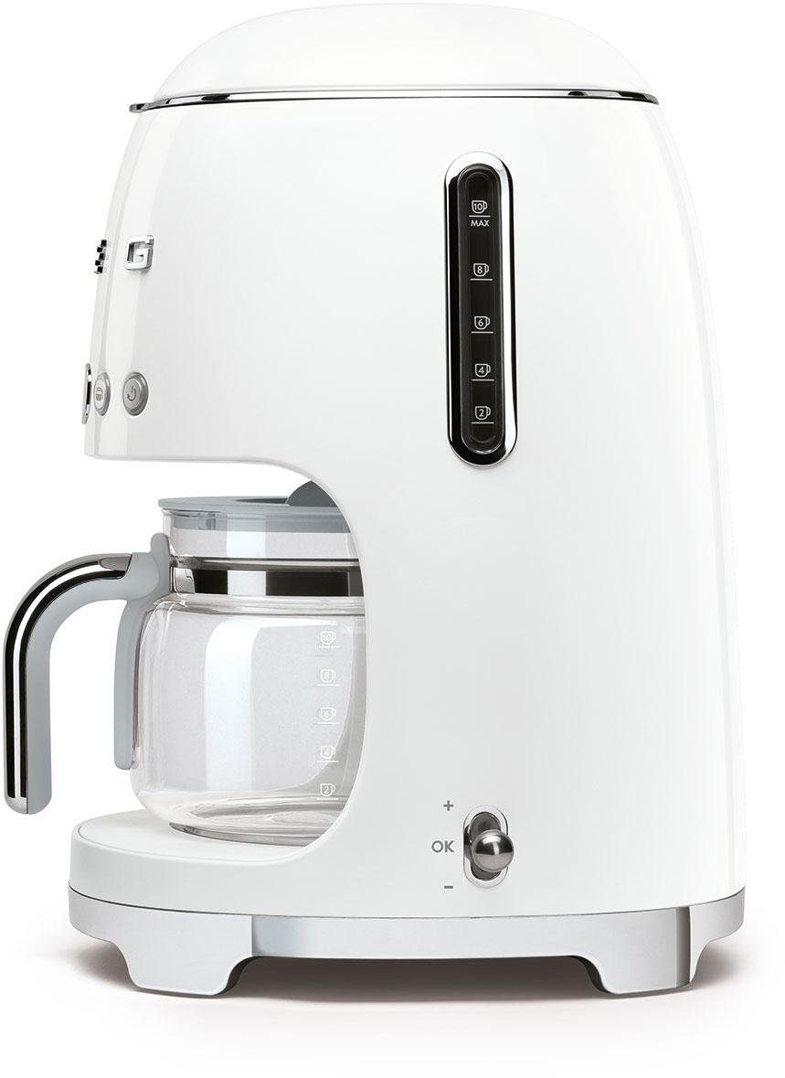 Smeg Filterkaffeemaschine DCF02WHEU, 1,4l Kaffeekanne, Papierfilter 1x4, inkl. Permanentfilter