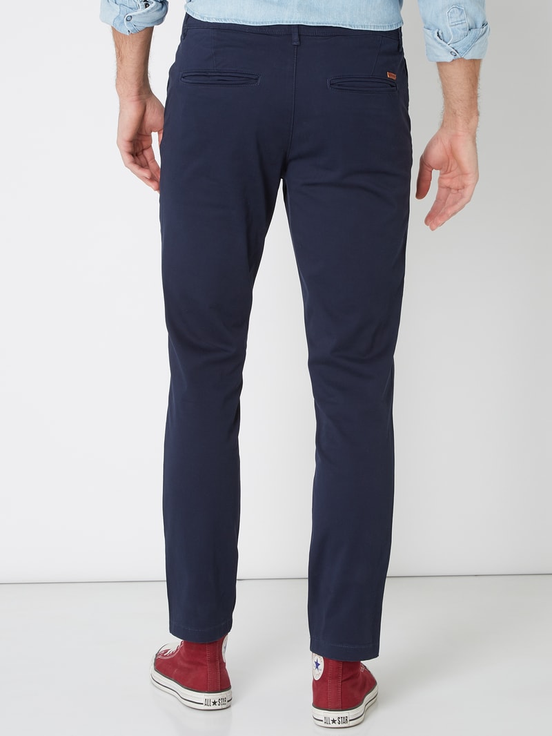 Slim Fit Chino mit Stretch-Anteil in dunkelblau