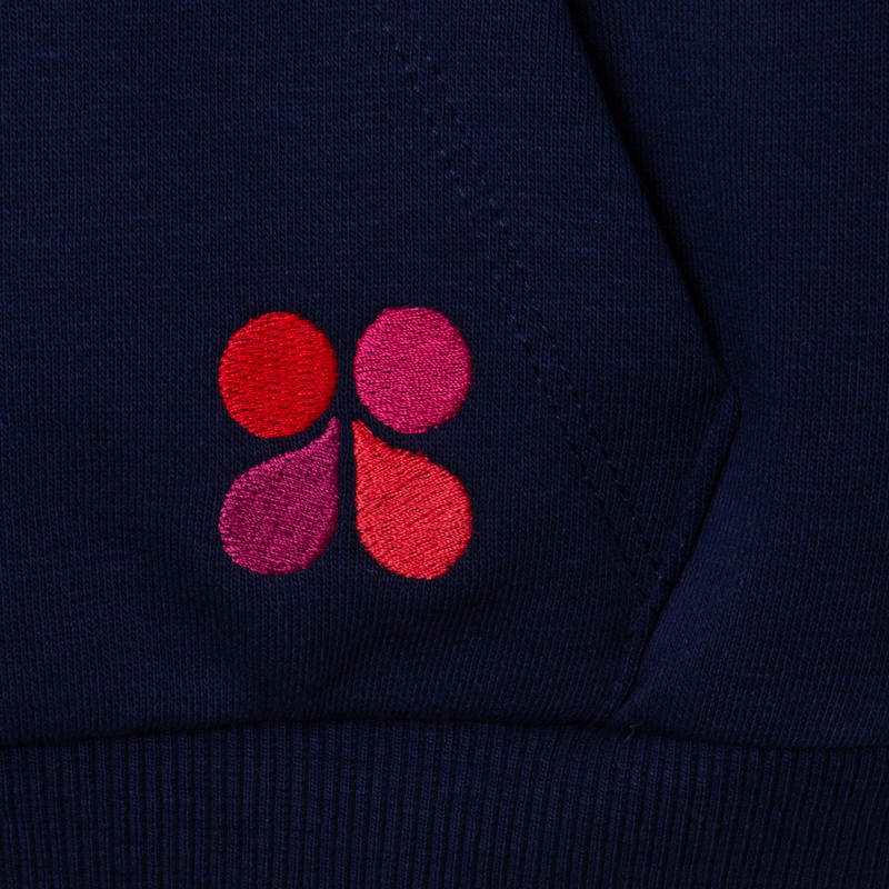 Sweat fille logo brodé bleu en coton recyclé Catimini