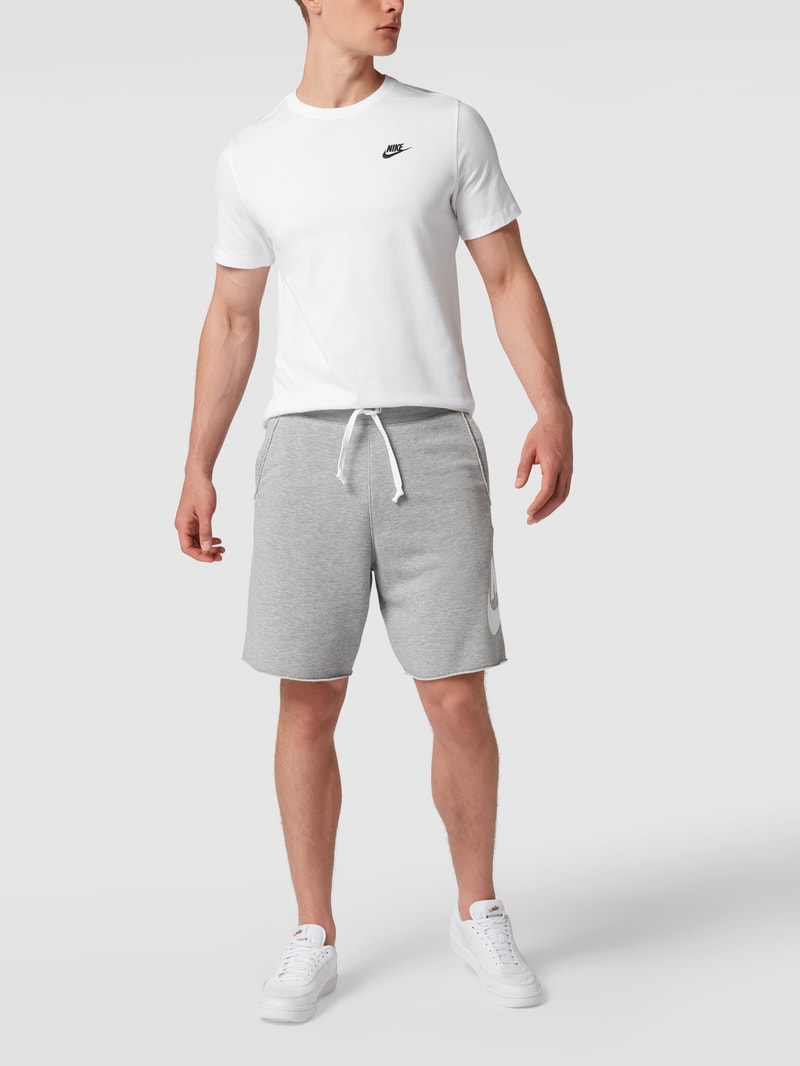 T-Shirt mit Melange-Optik Modell 'CLUB' in weiß