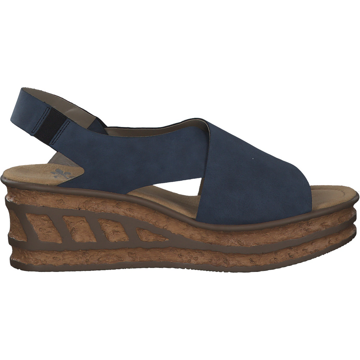Rieker 68184, Keilsandaletten, Damen, Blau