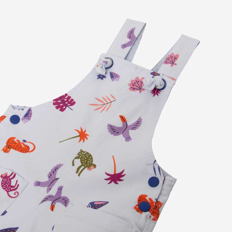 Salopette courte bébé fille exotique bleue Catimini