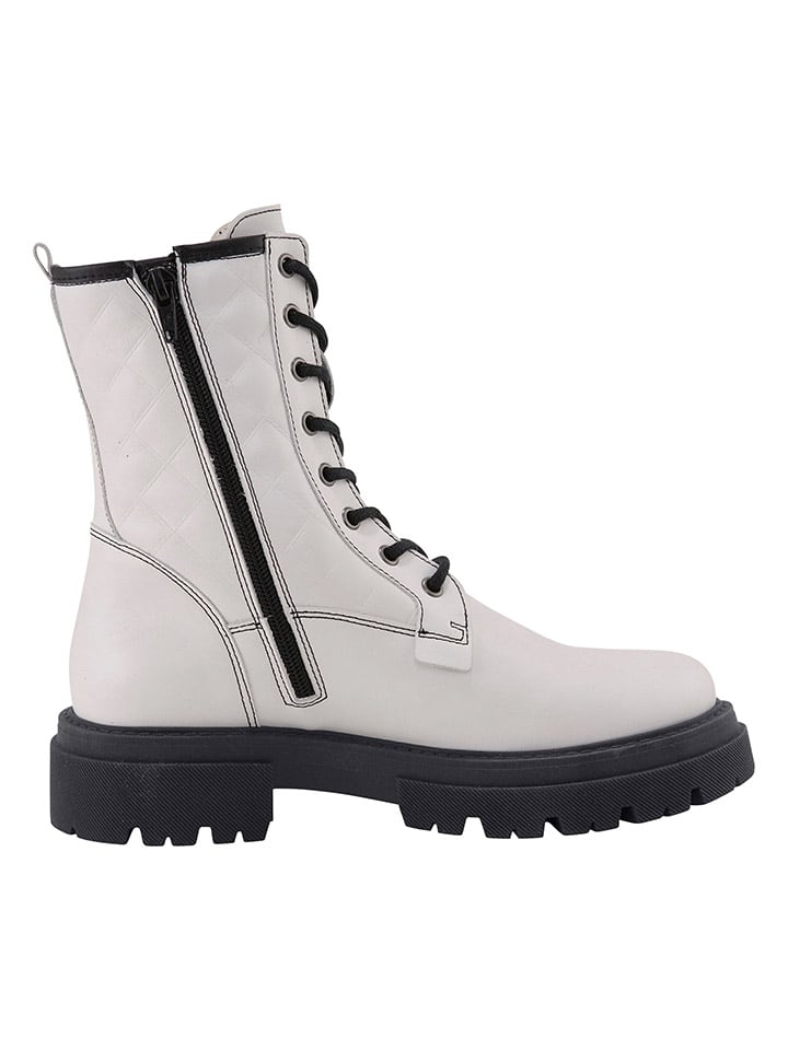 Heine Leder-Stiefeletten in Schwarz/ Weiß günstig kaufen