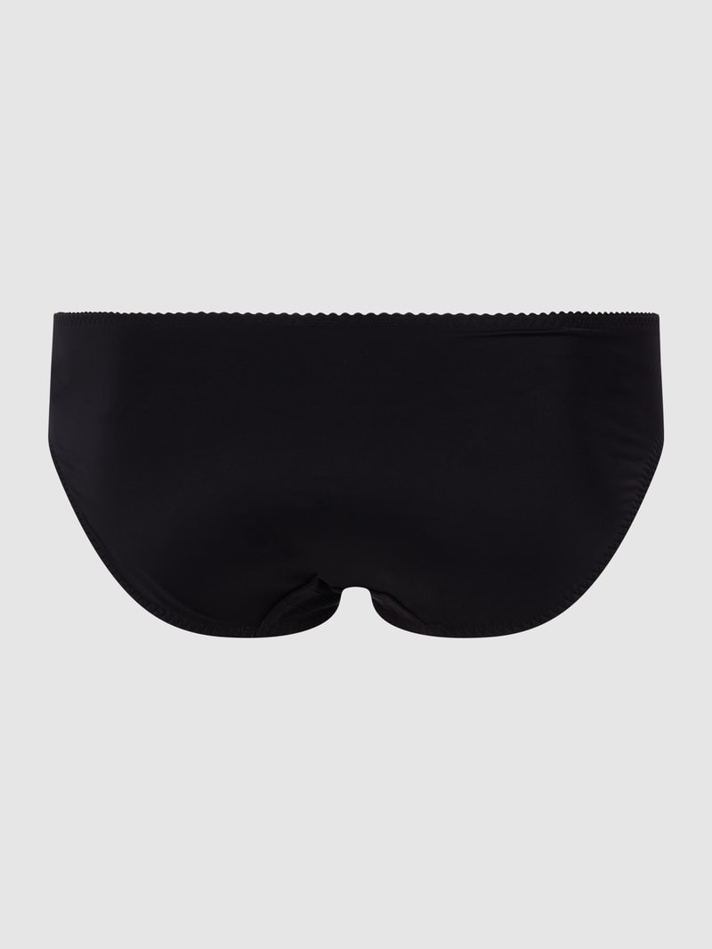 PLUS SIZE Slip mit Kontrasteinsatz Modell 'Deauville' in schwarz