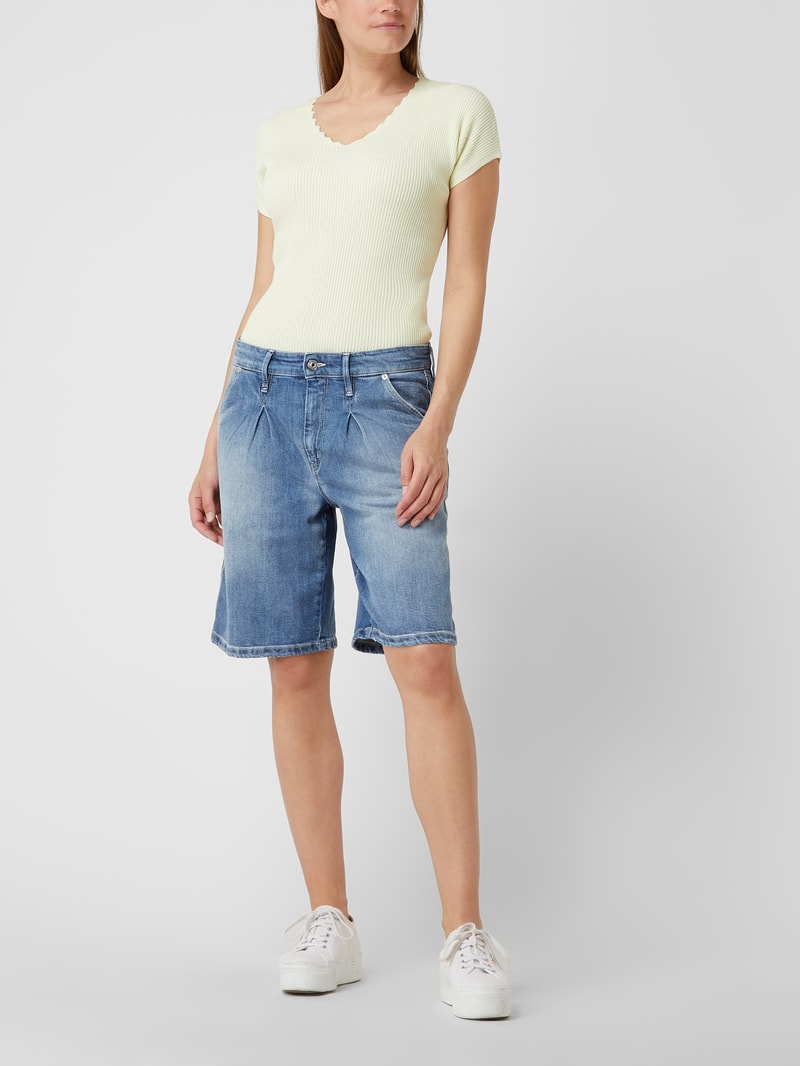 Jeansbermudas mit Stretch-Anteil Modell 'Slouchy' in blau