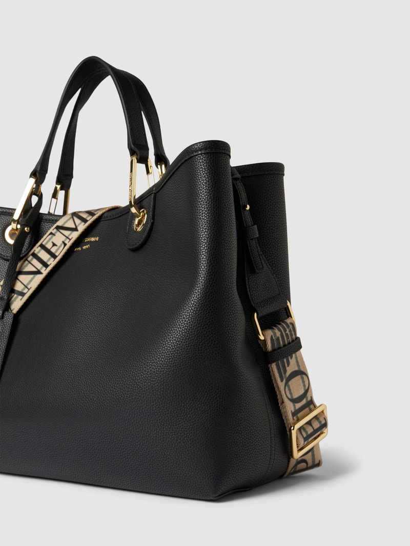 Shopper mit Label-Detail in schwarz
