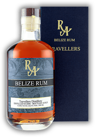 Rum Artesanal Single Cask Belize Rum Travellers Distillery 17 Years 2006/2023 Cask No. 80 60,8% Rum Artesanal Single Cask Belize Rum Travellers Distillery 17 Years 2006/2023 Cask No. 80 60,8%  Alter 06/23 - 0,5	 Liter - Vol 60,8%