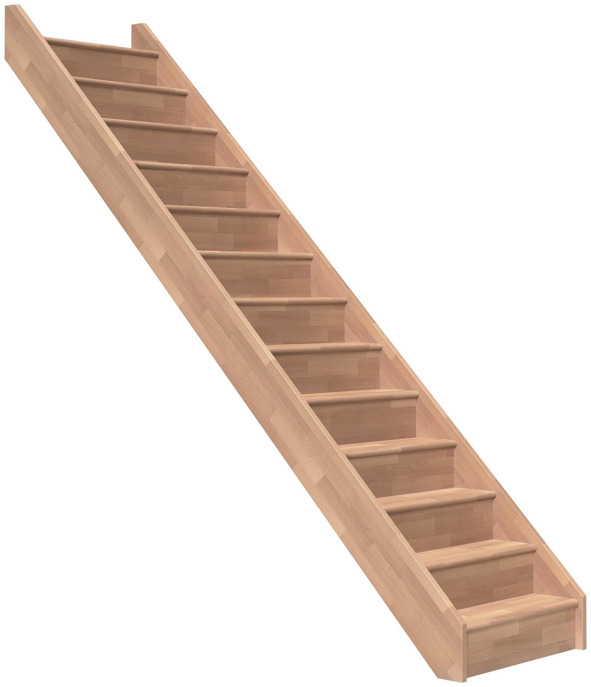 Dolle Raumspartreppe Paris, für Geschosshöhen bis 280,5 cm, Stufen geschlossen, Buche, versch. Ausführungen