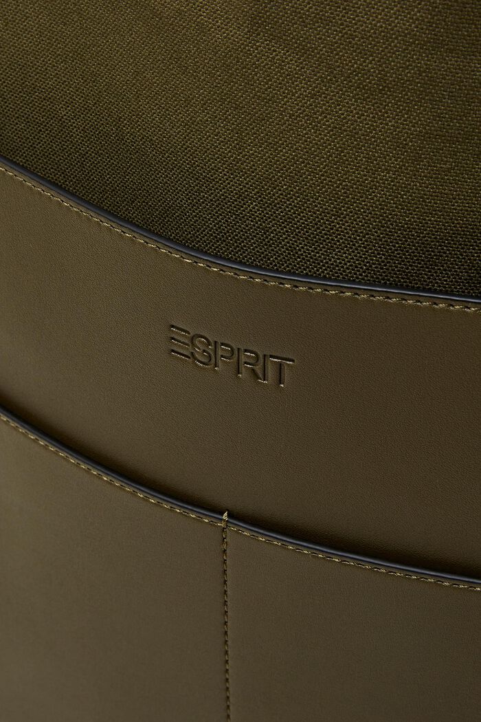 Tote aus Baumwollcanvas mit Details in Lederoptik