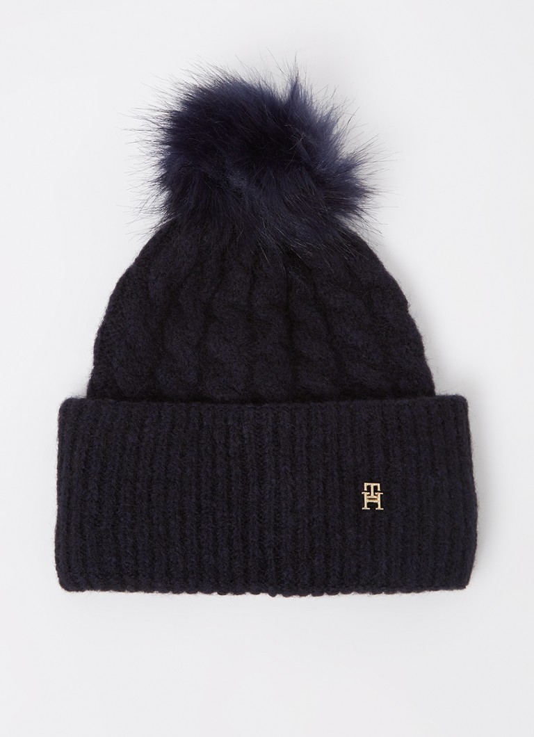 Tommy Hilfiger  Kabelgebreide muts in wolblend