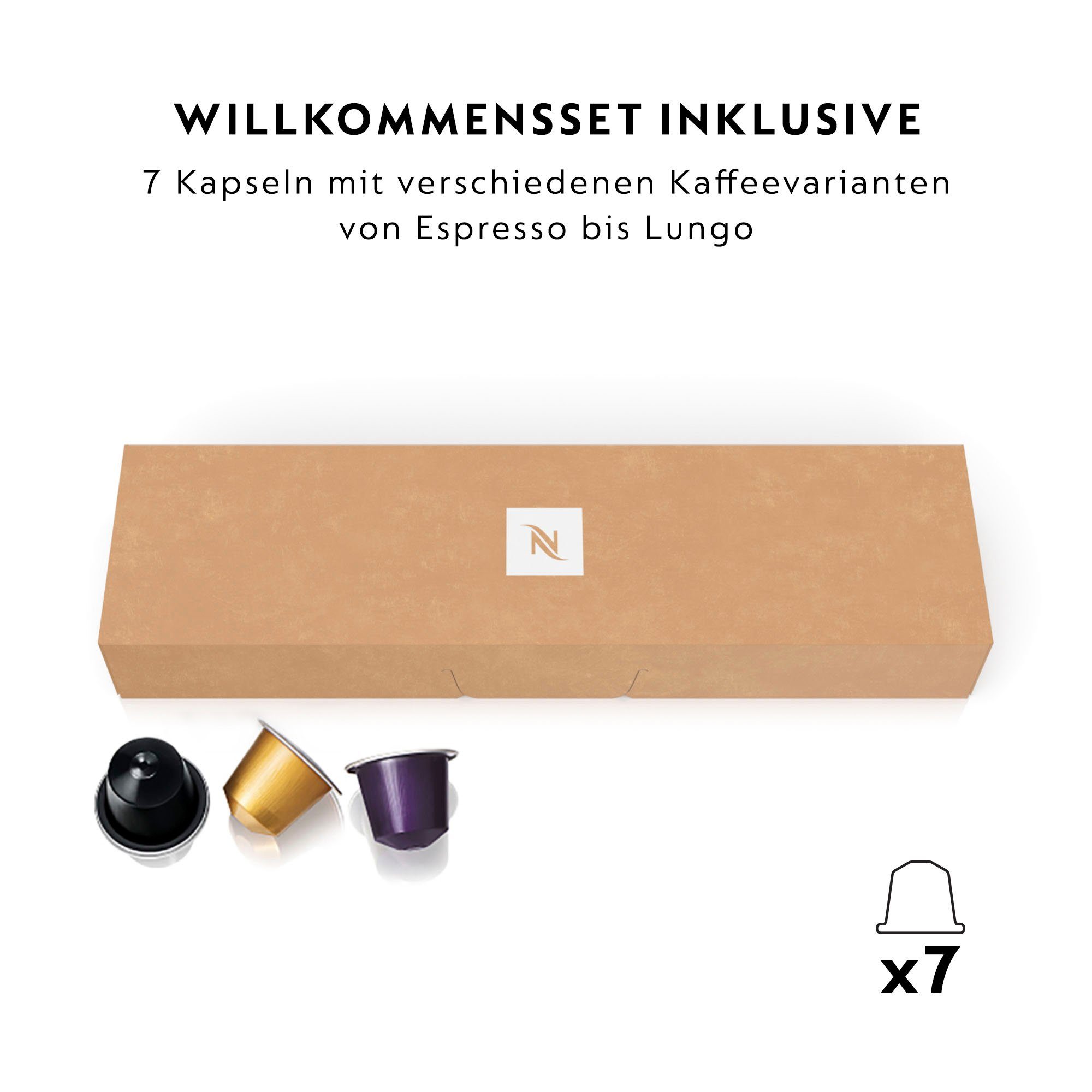 Nespresso Kapselmaschine Essenza Mini EN85.R von DeLonghi, Red, inkl. Willkommenspaket mit 7 Kapseln
