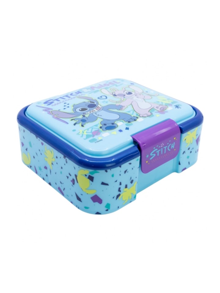 Stitch Kinder Premium Brotdose Lunchbox mit 3 Fächern in Blau günstig kaufen onesize