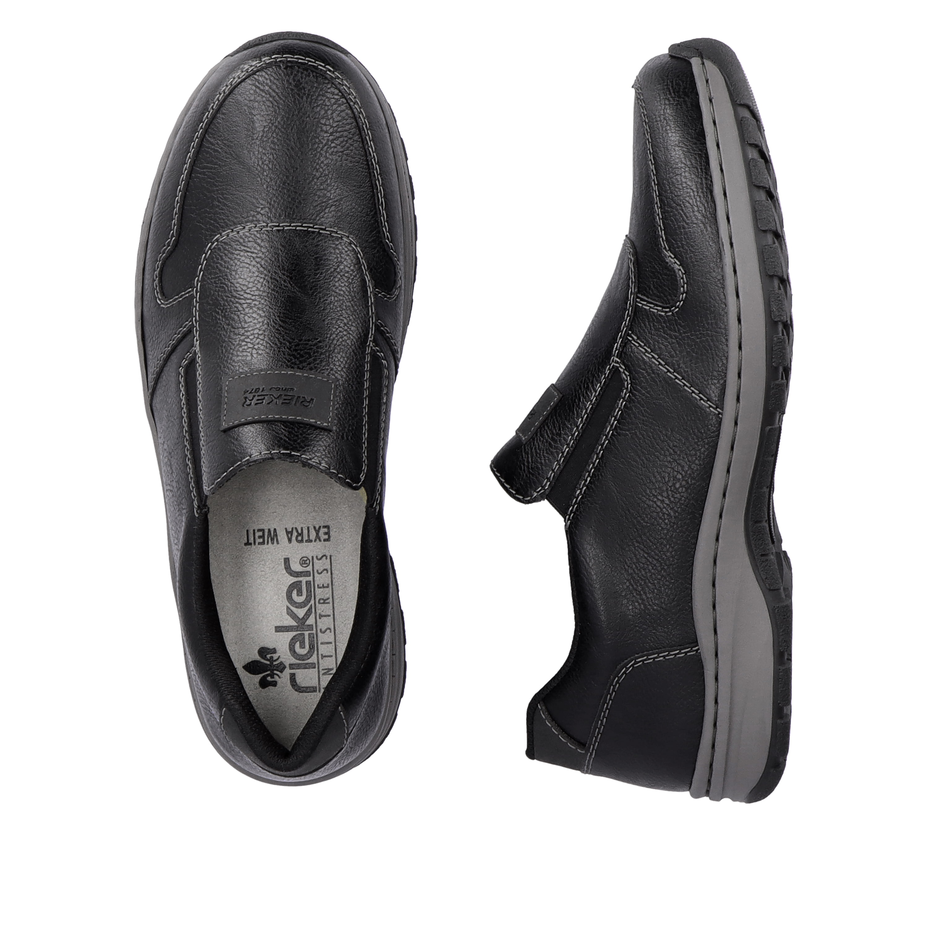 Rieker Herren Slipper graphitschwarz