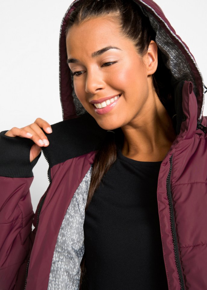 Outdoor-Steppjacke mit bedrucktem Futter