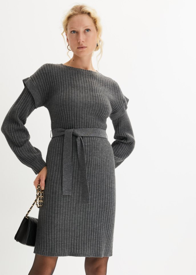Strickkleid mit Bindeband
