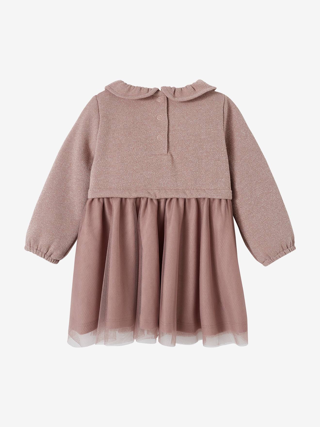 Vertbaudet Mädchen Baby Festkleid mit Tüllrock - lila