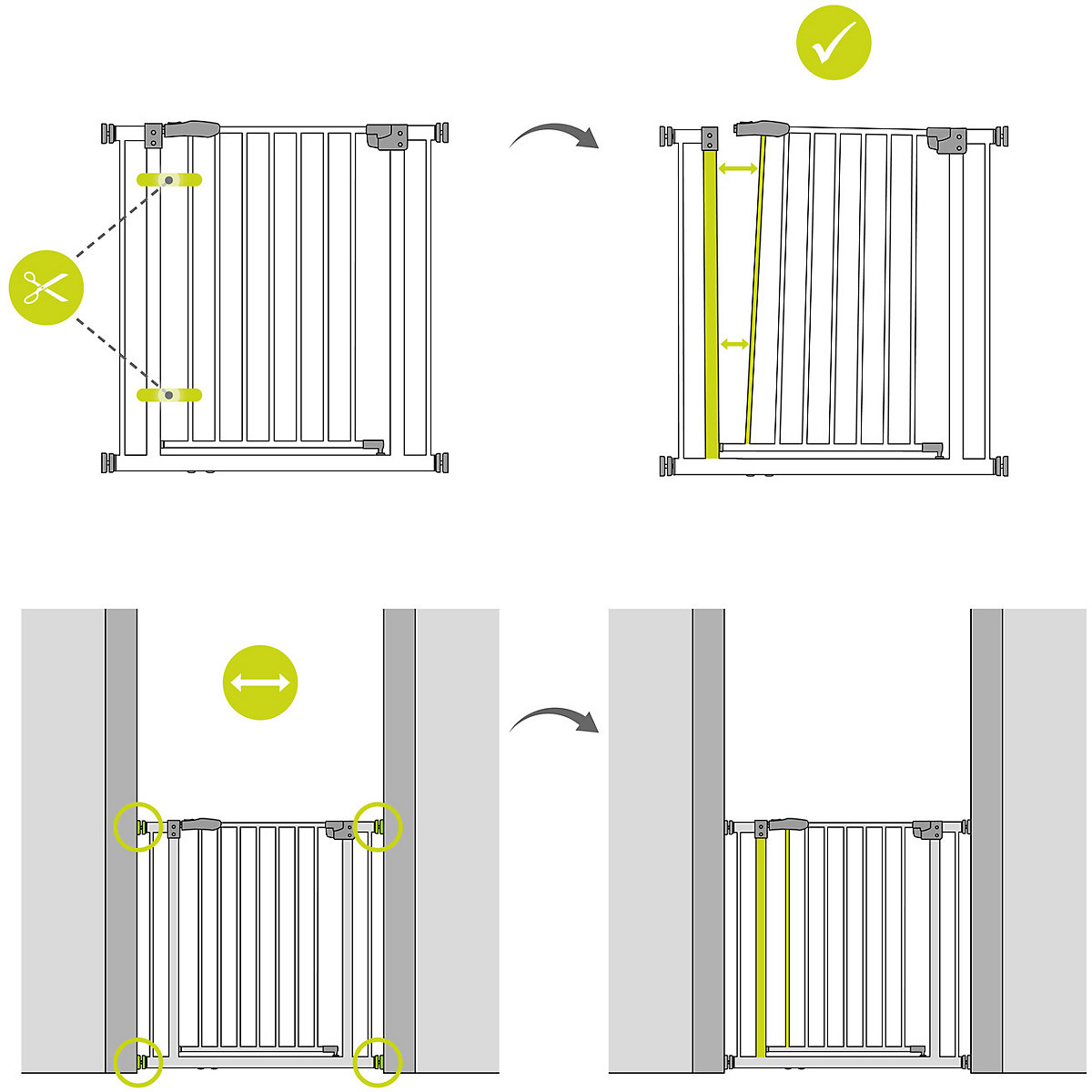 Tür-und Treppenschutzgitter Auto Close`n Stop, 75 - 80cm, weiß
