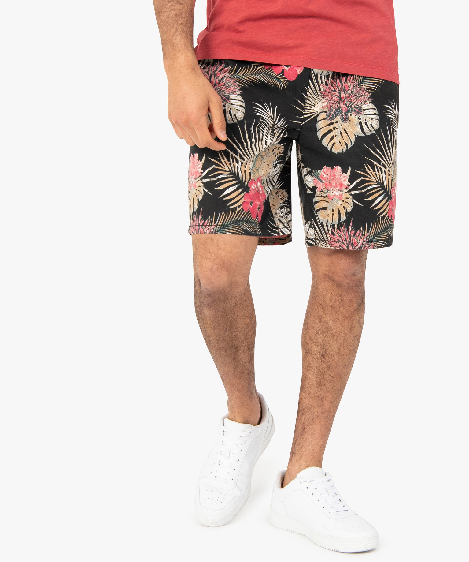 Bermuda homme à motifs fleuris gris | GEMO
