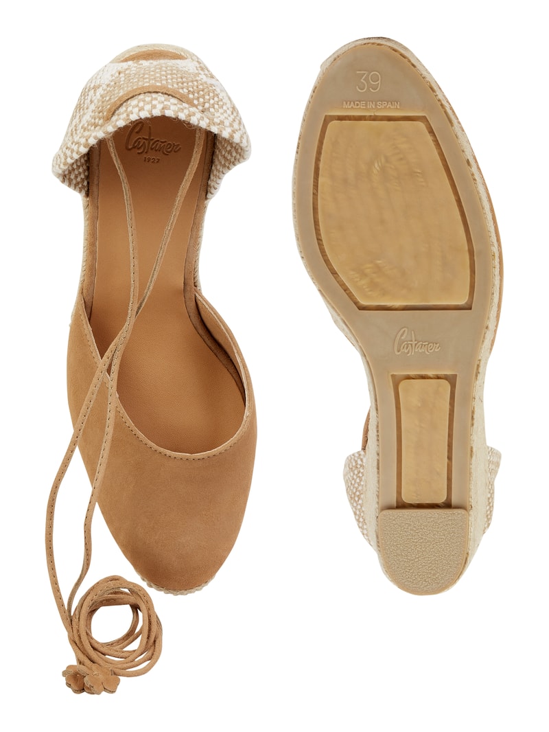 Wedges aus Leder Modell 'Carina' in camel