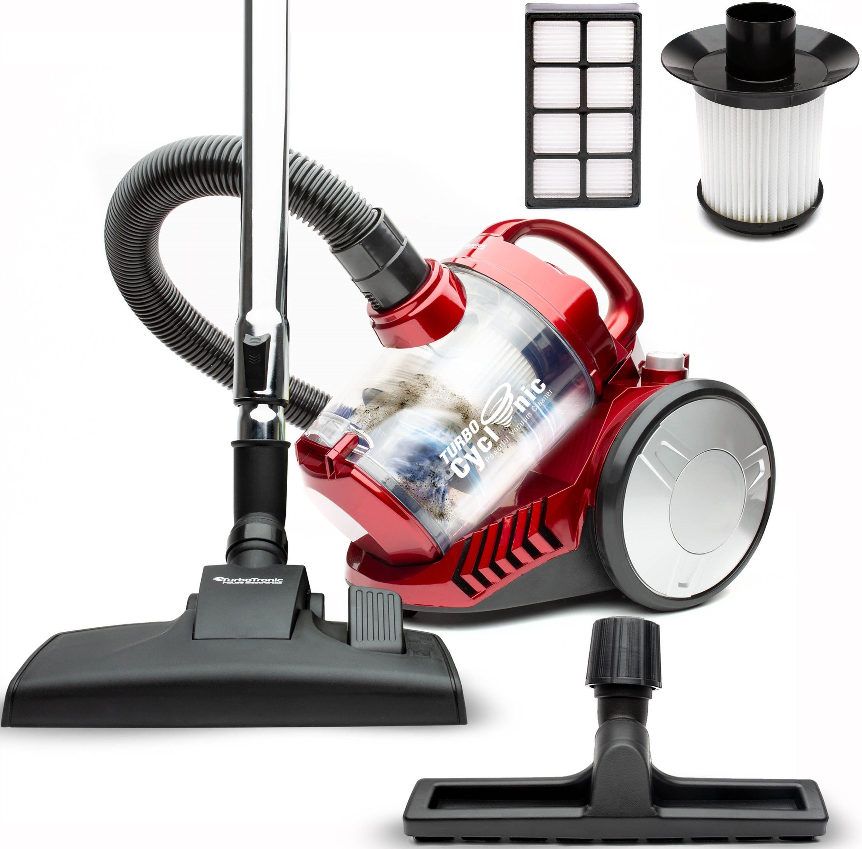 TurboTronic by Z-Line Bodenstaubsauger Zyklon Trockensauger 19kPa ohne Beutel, beutellos, Tierhaare, 900 W, beutellos, Parkett, beutellos, Staubsauger, Boden Trocken Sauger