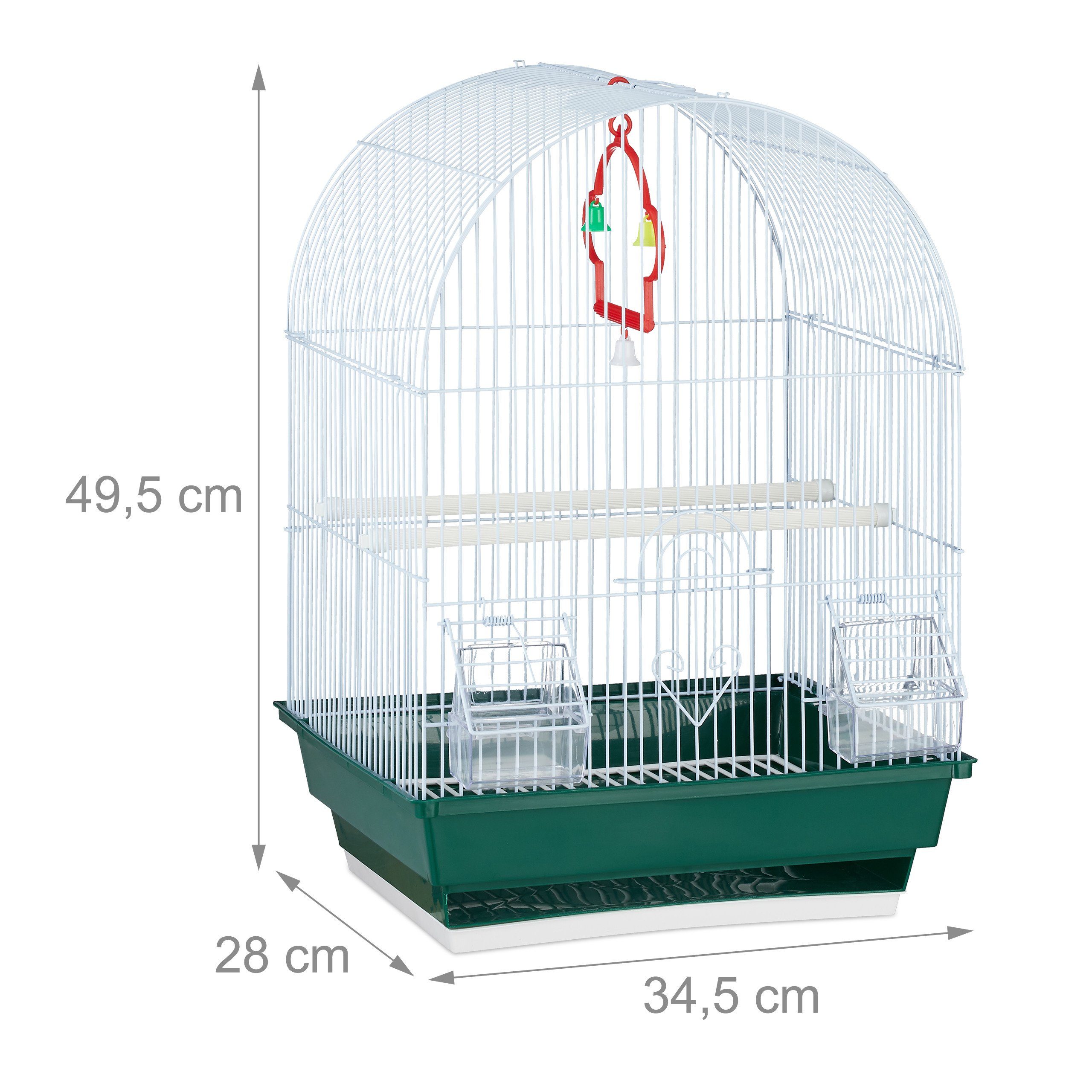 relaxdays Vogelkäfig Kleiner Vogelkäfig mit Zubehör