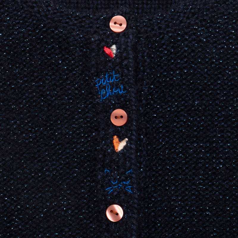 Cardigan fille tricot lurex marine Catimini