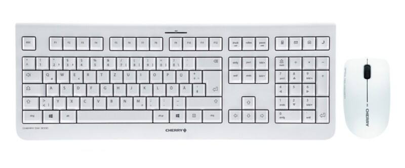CHERRY Tastatur-Maus-Set DW 3000 JD-0710DE-0 Kabellos Grau, Weiß QWERTZ (DE)