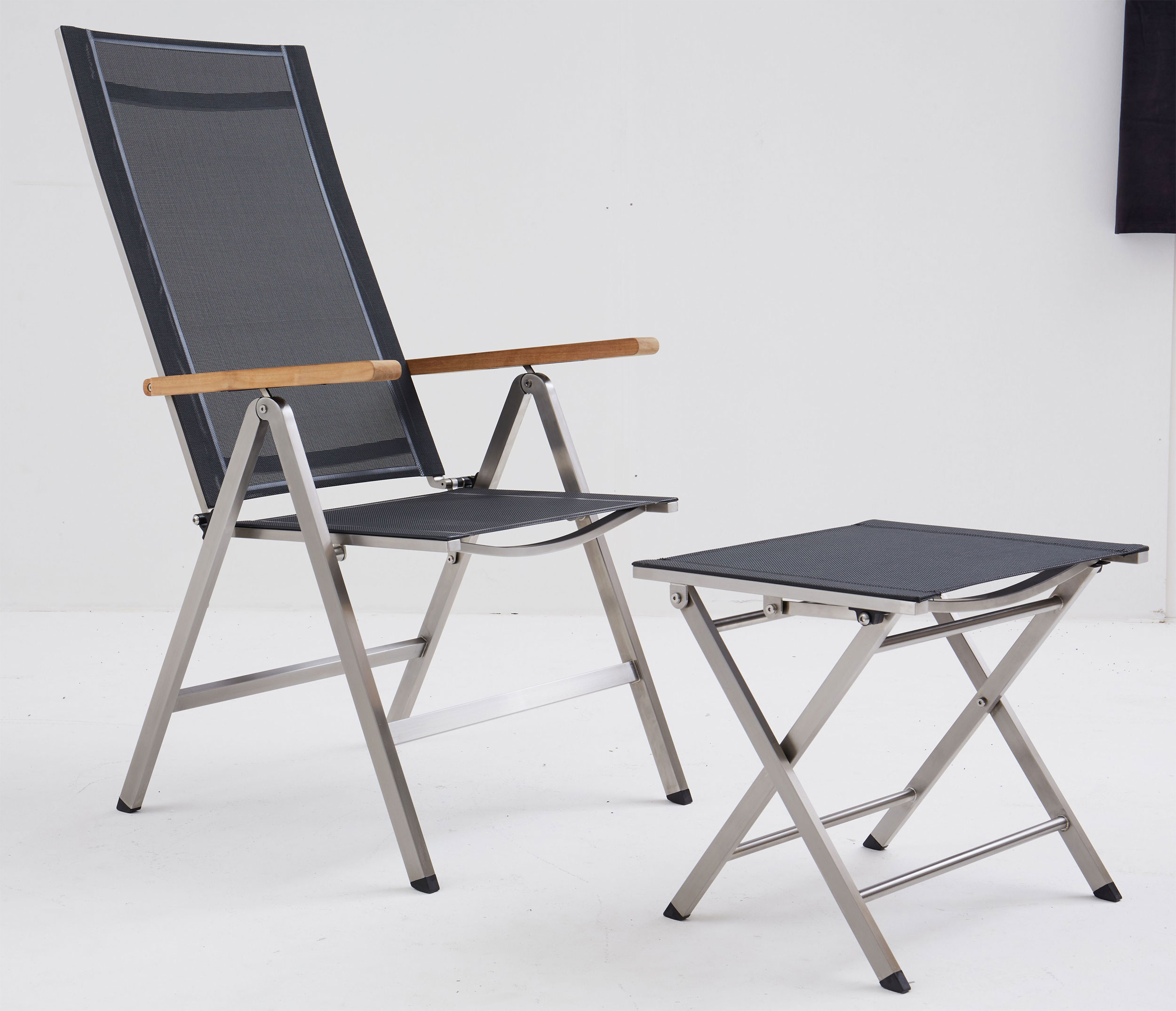 OUTDOORKlappstuhl Edelstahl/Teak