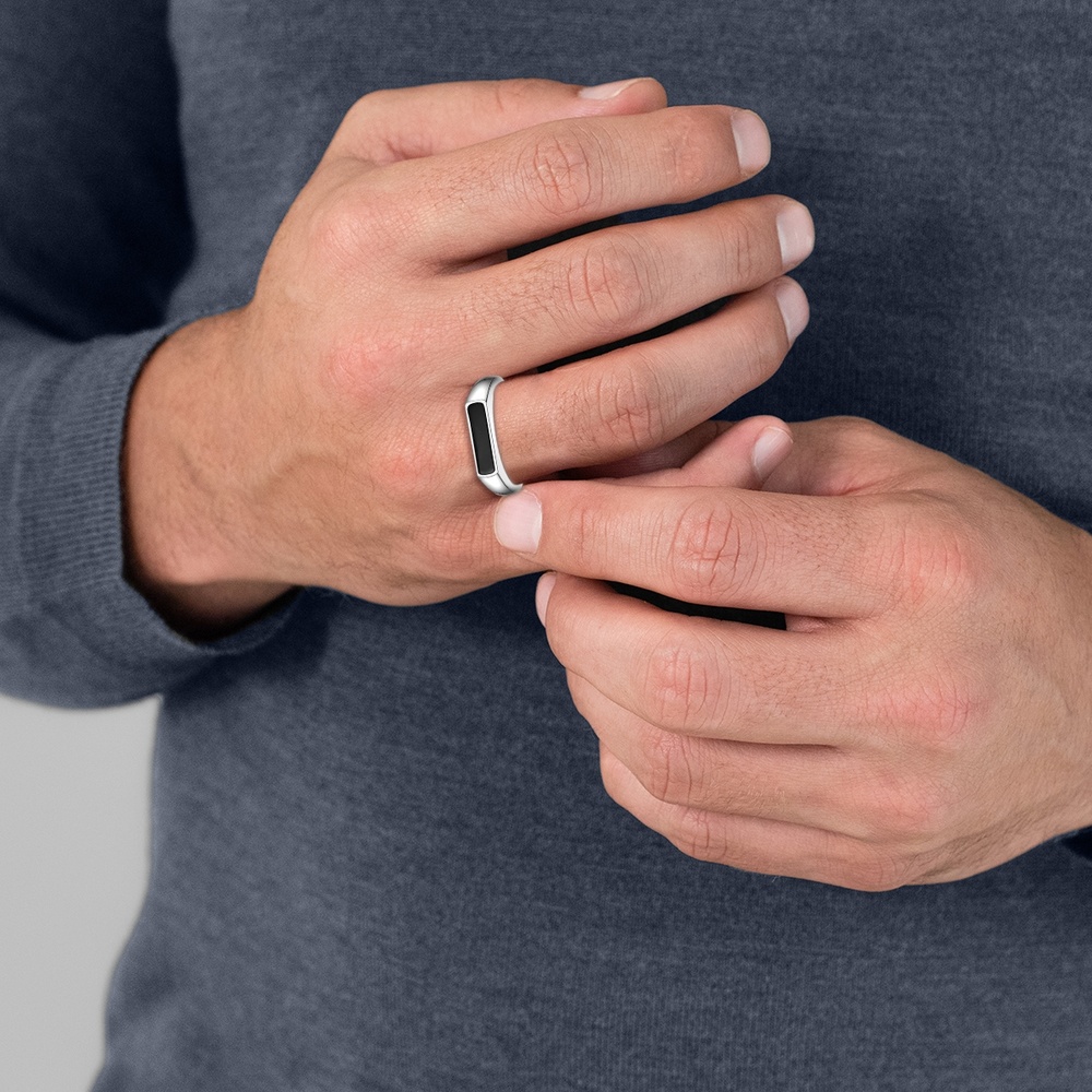 Männerglanz Bague en argent Argent sterling Agate en Argent Bague