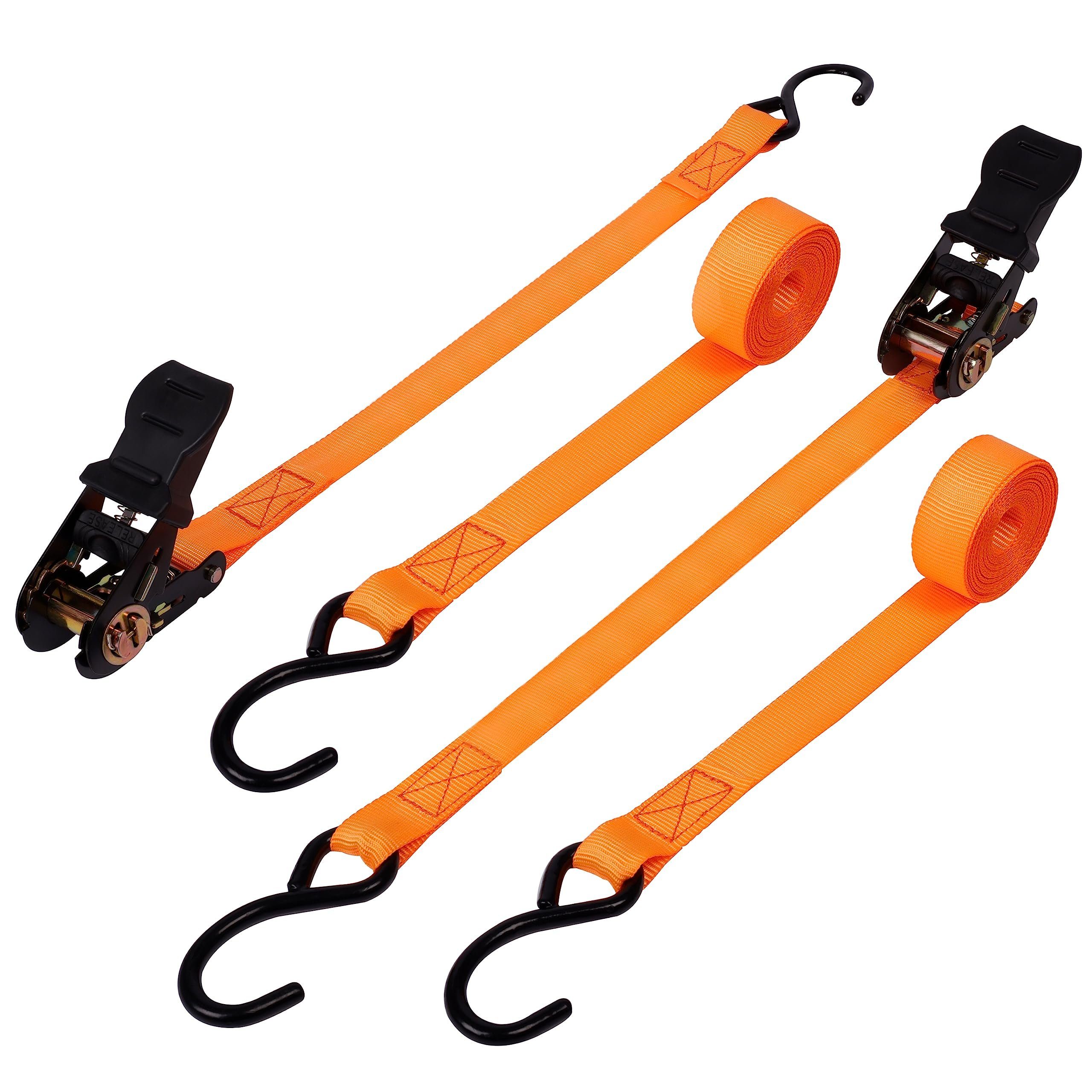 Belle Vous Spanngurt Spanngurte 2er Pack, 4m lang, 25mm breit, 500kg Bruchfestigkeit