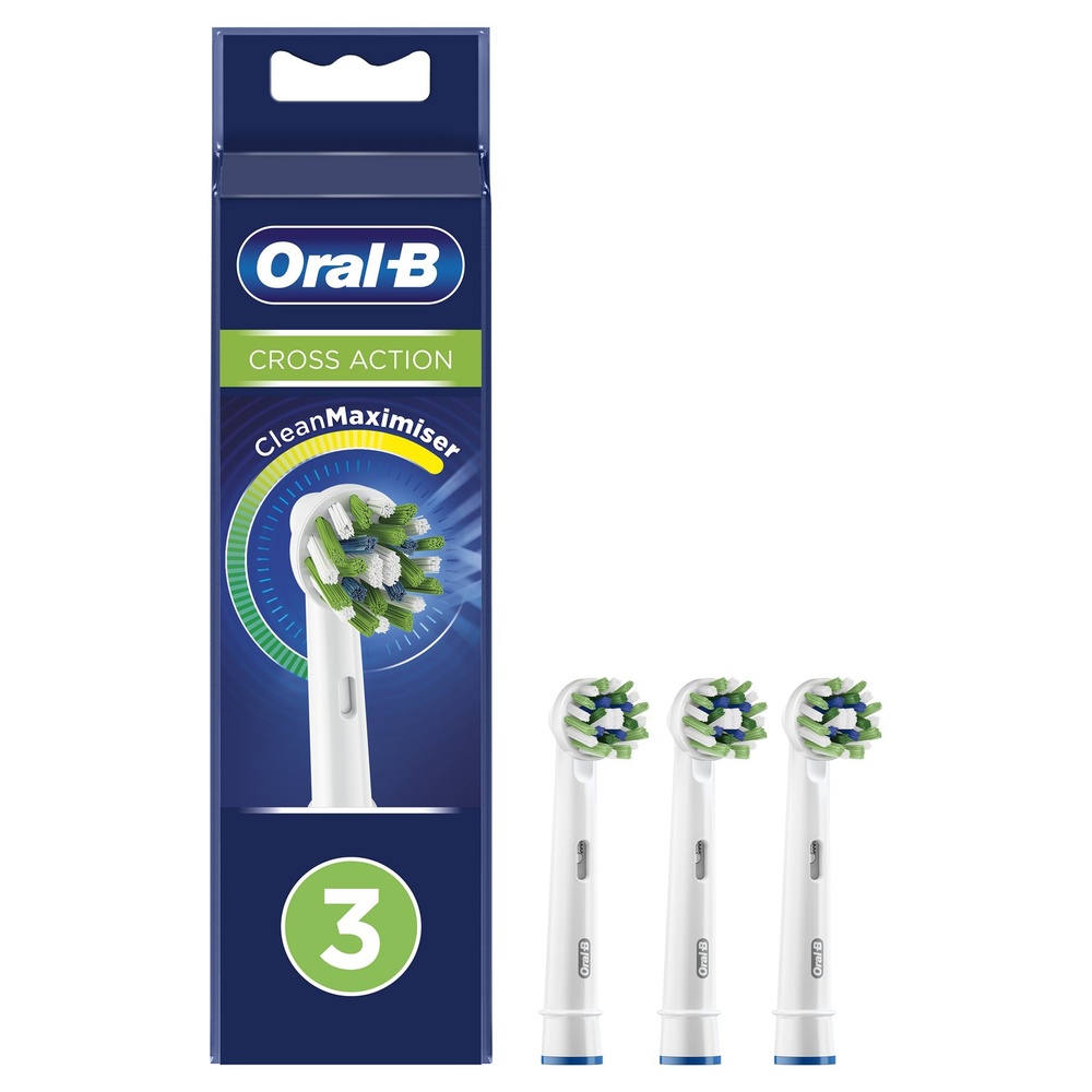 oral-b Oral-B CrossAction Brossette Avec CleanMaximiser, 3 Brossettes De Rechange