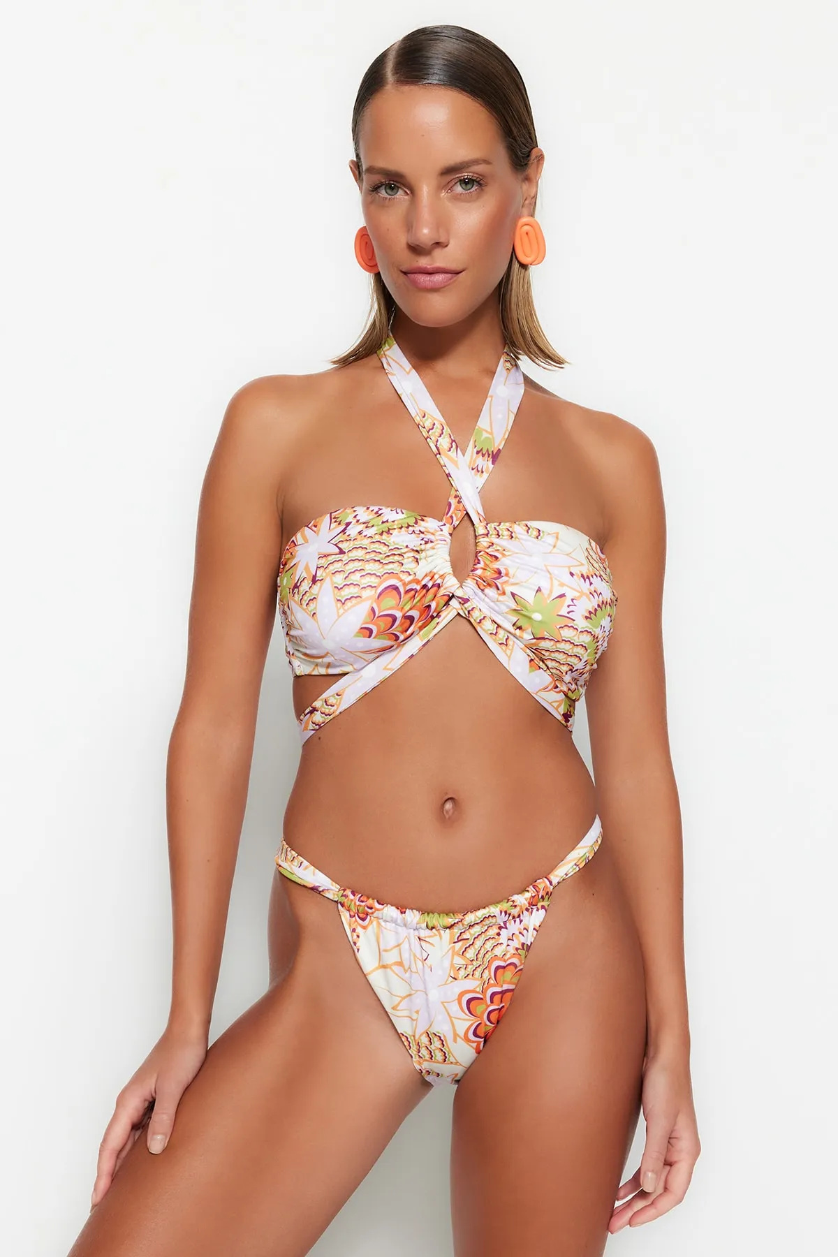 Trendyol Collection  Bikini-Set - Mehrfarbig - Geblümt