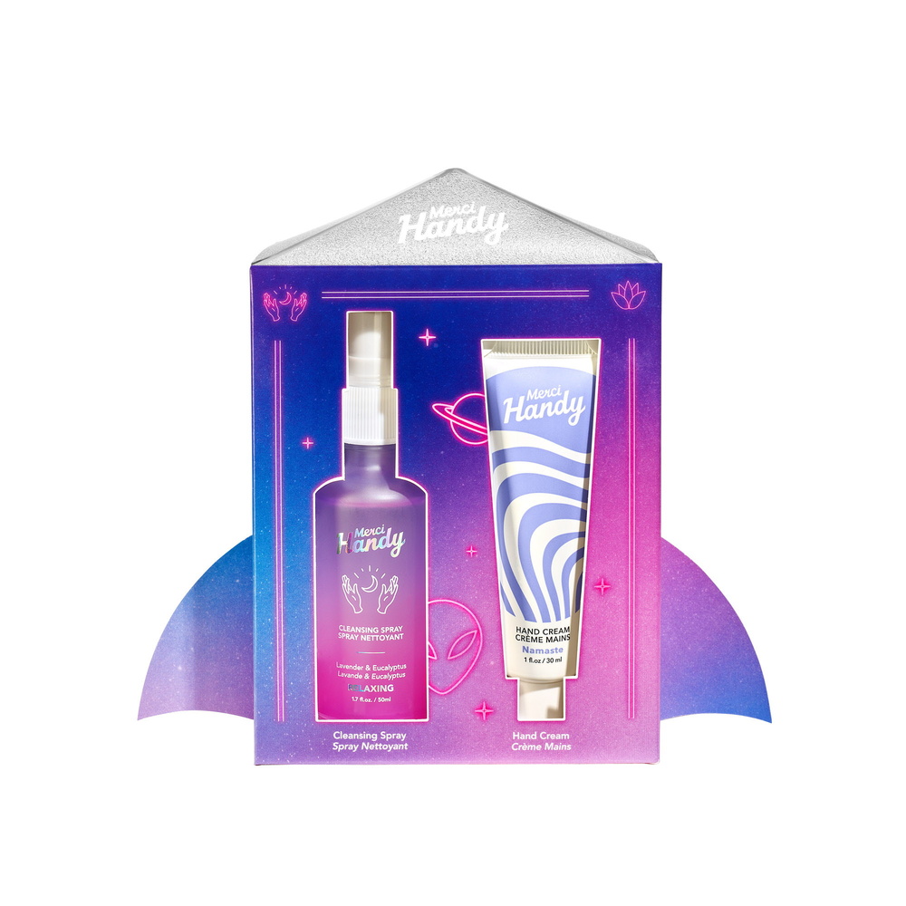 Merci Handy Space Relaxing Set Coffret spray nettoyant mains et crème mains namaste