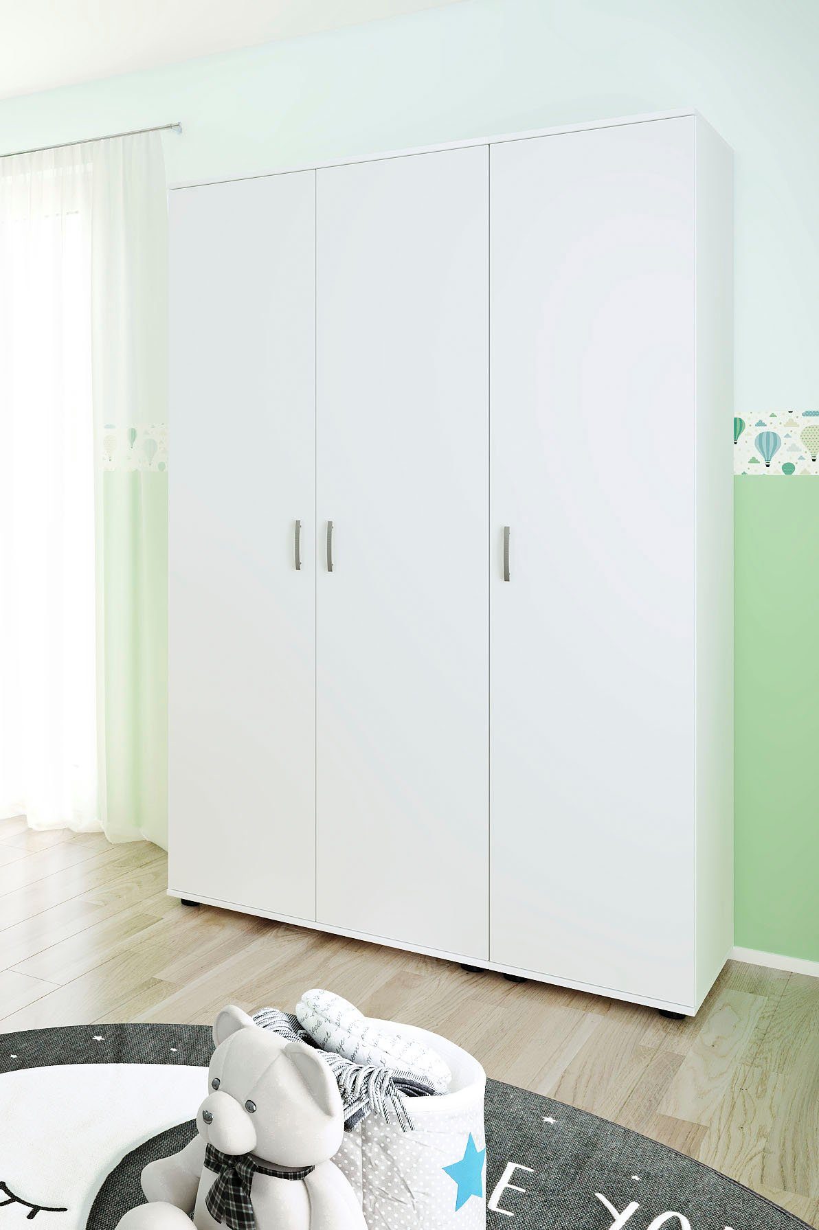 Lüttenhütt Kleiderschrank Kleiderschrank mit 3 Drehtüren, innen 2 Wäschefächer, 3 Ausführungen