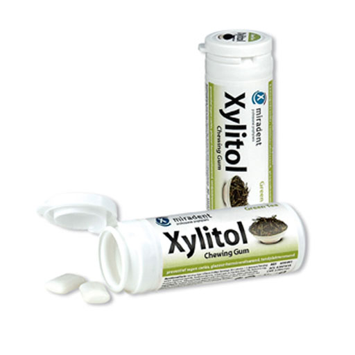 MIRADENT Xylitol Chewing Gum grüner Tee  30 St  Kaugummi