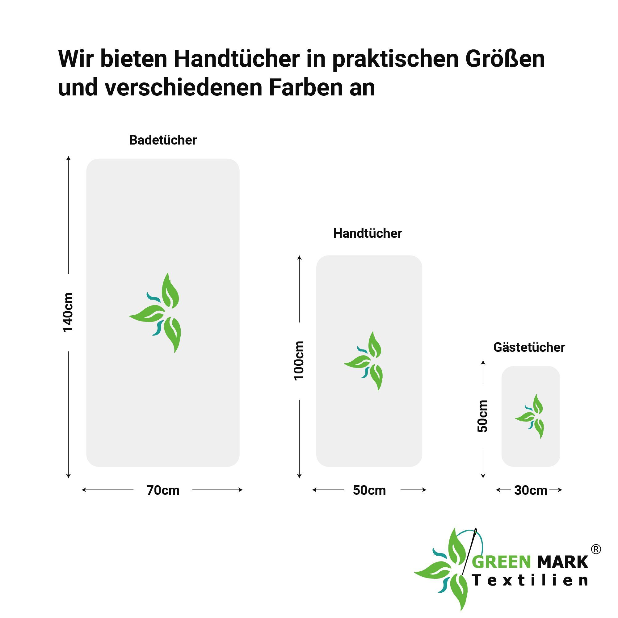 NatureMark Handtuch Set 8er Frottier Handtuch Set, 100% Baumwolle, (8-tlg), 4X Gästetücher, 2X Handtücher, 2X Duschtücher, Silber grau